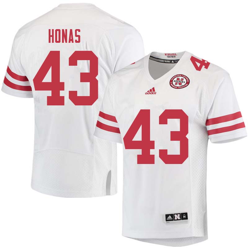 Men #43 Todd Honas Nebraska Cornhuskers College Football Jerseys Sale-White